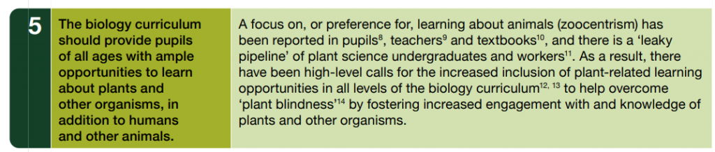 Biology curriculum recommendations.