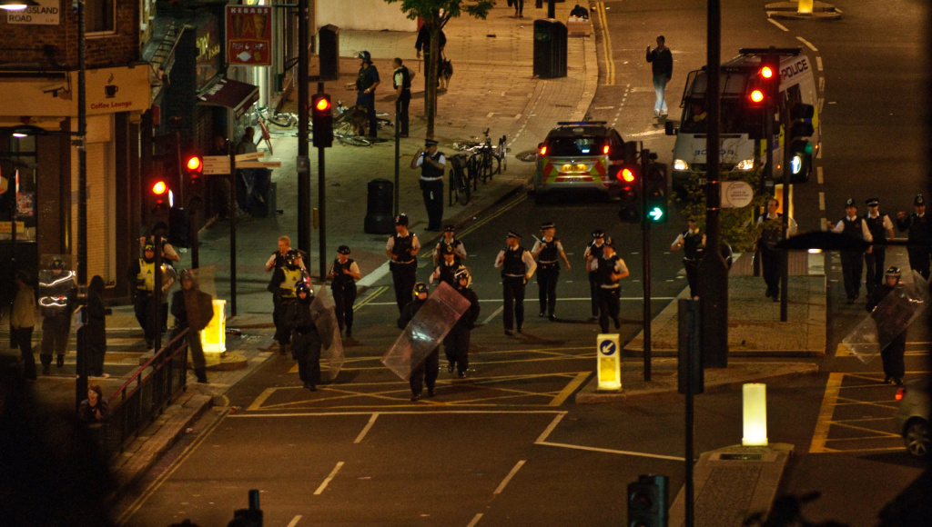 Police presence in Camden during the 2011 London riots.